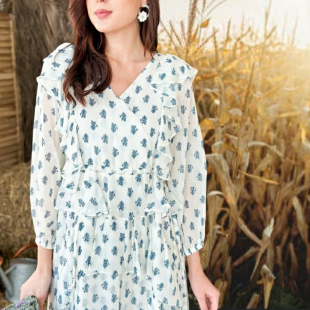 ● Wonder Nation | Girl Short Sleeve Chiffon Peasant Drees